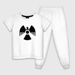 Пижама хлопковая детская Радиоактивность, цвет: белый