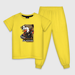 Пижама хлопковая детская Anaheim Ducks, цвет: желтый