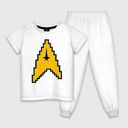 Пижама хлопковая детская Star Trek: 8 bit, цвет: белый