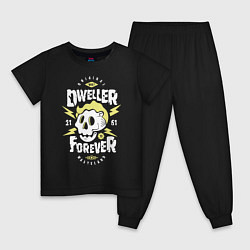 Пижама хлопковая детская Dweller Forever, цвет: черный