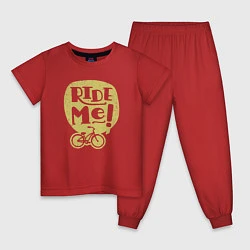 Пижама хлопковая детская Ride Me, цвет: красный