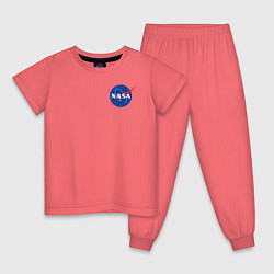 Пижама хлопковая детская NASA, цвет: коралловый