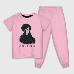 Пижама хлопковая детская Sherlock Art, цвет: светло-розовый