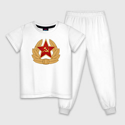 Пижама хлопковая детская Кокарда СССР, цвет: белый