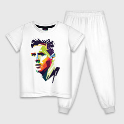 Пижама хлопковая детская Lionel Messi: fun-art, цвет: белый