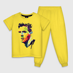 Пижама хлопковая детская Lionel Messi: fun-art, цвет: желтый