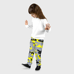 Брюки детские Yellow & Grey Camouflage, цвет: 3D-принт — фото 2