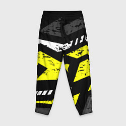 Брюки детские Black yellow abstract sport style, цвет: 3D-принт