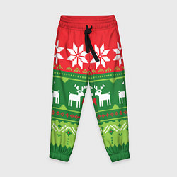 Брюки детские Скандинавские новогодние олени, цвет: 3D-принт