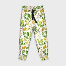 Детские брюки Летний узор лимон ветки листья