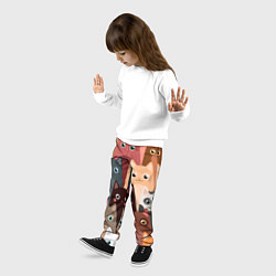 Брюки детские Котики мультяшные, цвет: 3D-принт — фото 2
