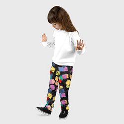 Брюки детские Заплатки на черном фоне, цвет: 3D-принт — фото 2