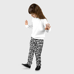 Брюки детские Черно-белая роспись, цвет: 3D-принт — фото 2