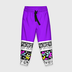 Детские брюки Яркий фиолетовый цветочный