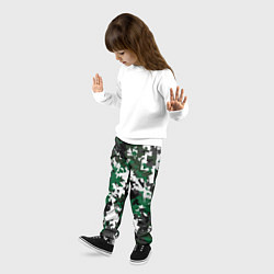 Брюки детские Зелено-черный камуфляж, цвет: 3D-принт — фото 2