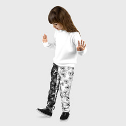 Брюки детские TESLA BLACK AND WHITE LOGO PATTERN, цвет: 3D-принт — фото 2
