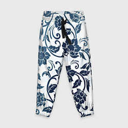 Брюки детские Гжелевые цветы, цвет: 3D-принт