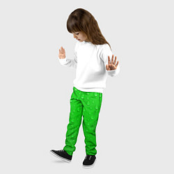 Брюки детские Зеленый фон с росой, цвет: 3D-принт — фото 2