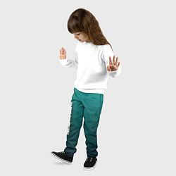 Брюки детские Fitness and sports Бирюзовый полосатый градиент, цвет: 3D-принт — фото 2