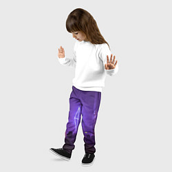 Брюки детские Неоновое помещение с людьми - Фиолетовый, цвет: 3D-принт — фото 2