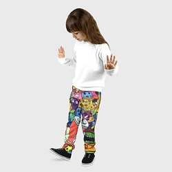 Брюки детские Fast food pattern Pop art Fashion trend, цвет: 3D-принт — фото 2