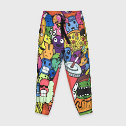 Детские брюки Fast food pattern Pop art Fashion trend