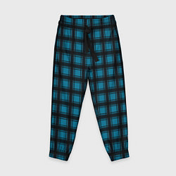 Брюки детские Black and blue plaid, цвет: 3D-принт