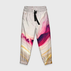 Детские брюки Золотые и розовые мраморные узоры