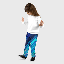 Брюки детские Голографические волны, тёмная абстракция, цвет: 3D-принт — фото 2