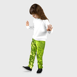 Брюки детские Зеленый абстрактный камуфляж, цвет: 3D-принт — фото 2