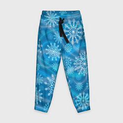 Детские брюки Узор из снежинок на синем фоне