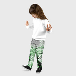 Брюки детские Зеленый узор, цвет: 3D-принт — фото 2