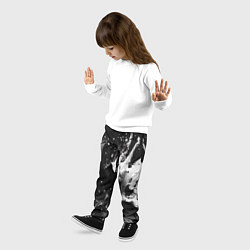 Брюки детские Брызги красок - белая и черная, цвет: 3D-принт — фото 2