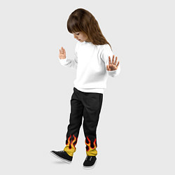 Брюки детские Горящее пламя, цвет: 3D-принт — фото 2