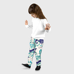 Брюки детские Волны - паттерн - мода, цвет: 3D-принт — фото 2
