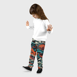 Брюки детские В стиле Irezumi, цвет: 3D-принт — фото 2
