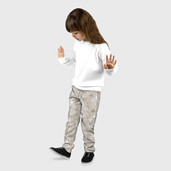 Брюки детские Белый укроп на серо-бежевом фоне, цвет: 3D-принт — фото 2