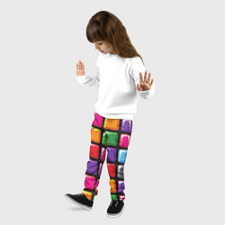Брюки детские Пиксельные кубики, цвет: 3D-принт — фото 2