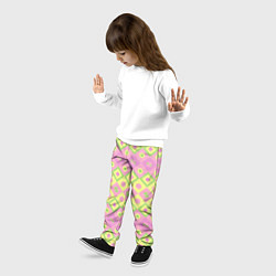 Брюки детские Pink yellow style, цвет: 3D-принт — фото 2