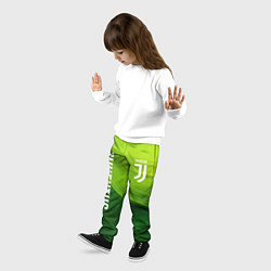 Брюки детские Ювентус лого на зеленом фоне, цвет: 3D-принт — фото 2
