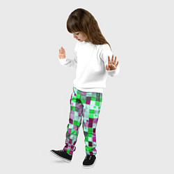 Брюки детские Ретро Квадраты, цвет: 3D-принт — фото 2