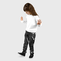 Брюки детские Чёрно-белая орнамент, цвет: 3D-принт — фото 2