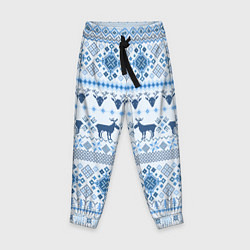 Брюки детские Blue sweater with reindeer, цвет: 3D-принт