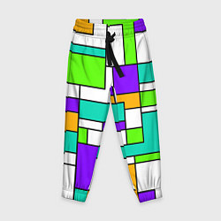 Детские брюки Геометрический зелёно-фиолетовый