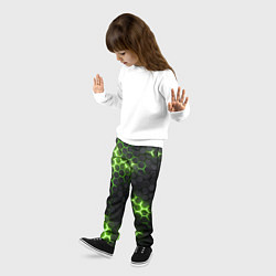 Брюки детские Неоновый зеленый, цвет: 3D-принт — фото 2