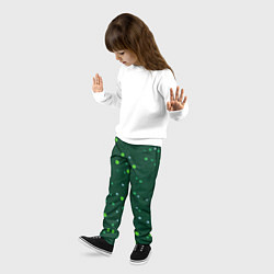 Брюки детские Прикольный горошек зелёный, цвет: 3D-принт — фото 2