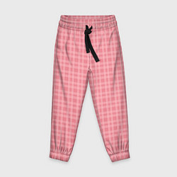 Детские брюки Лососево-розовый клетчатый