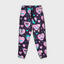 Детские брюки Паттерн с арт сердцами