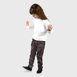 Брюки детские Чёрный с мелкими розовыми брызгами, цвет: 3D-принт — фото 2