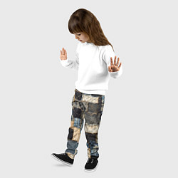 Брюки детские Заплатки пэчворк на джинсе, цвет: 3D-принт — фото 2